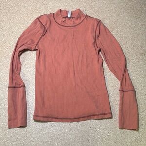Orange Free People Tight Long Sleeve Size M H1